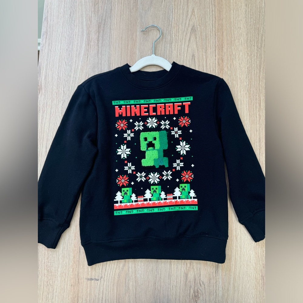 Minecraft Christmas sweatshirt Boys Xs